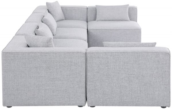 Cube 144" Fabric Upholstered 6pc Modular Sectional
