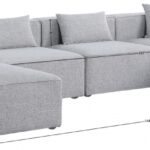 Cube 144" Fabric Upholstered 6pc Modular Sectional