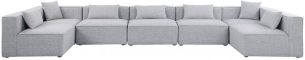 Cube 180" Fabric Upholstered 7pc Modular Sectional