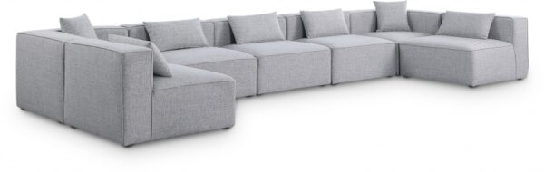 Cube 180" Fabric Upholstered 7pc Modular Sectional
