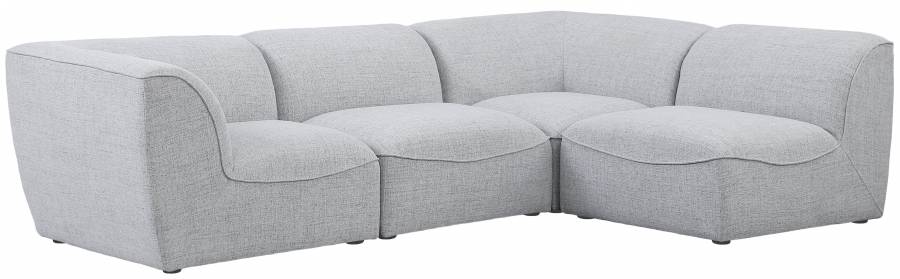Miramar 109" Linen Textured Fabric Upholstered 4pc. Modular Sectional