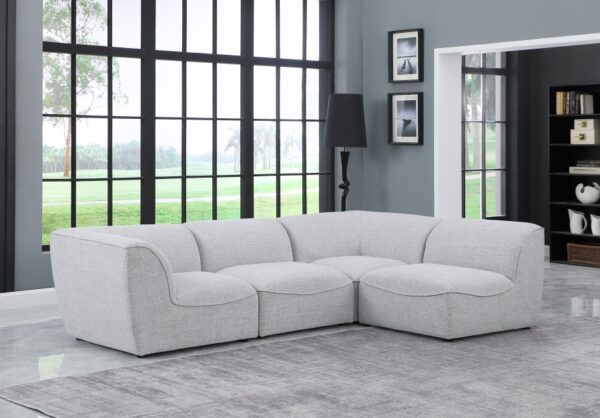 Miramar 109" Linen Textured Fabric Upholstered 4pc. Modular Sectional