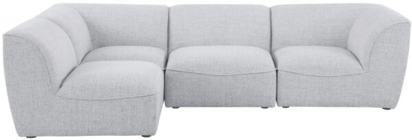 Miramar 109" Linen Textured Fabric Upholstered 4pc. Modular Sectional