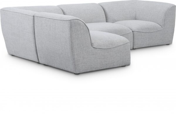 Miramar 109" Linen Textured Fabric Upholstered 4pc. Modular Sectional