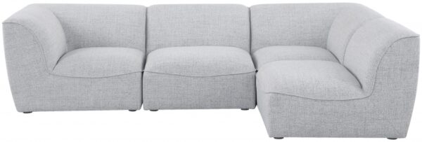 Miramar 109" Linen Textured Fabric Upholstered 4pc. Modular Sectional
