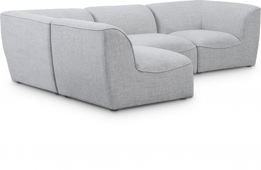 Miramar 109" Linen Textured Fabric Upholstered 4pc. Modular Sectional