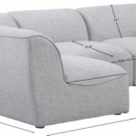 Miramar 109" Linen Textured Fabric Upholstered 4pc. Modular Sectional