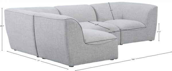 Miramar 109" Linen Textured Fabric Upholstered 4pc. Modular Sectional