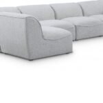 Miramar 142" Linen Textured Fabric Upholstered 5pc. Modular Sectional