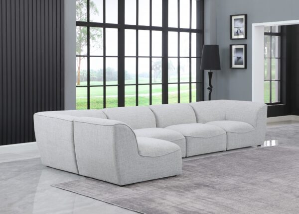Miramar 142" Linen Textured Fabric Upholstered 5pc. Modular Sectional