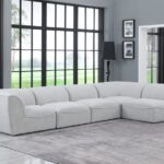 Miramar 142" Linen Textured Fabric Upholstered 5pc. Modular Sectional
