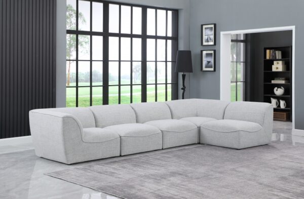 Miramar 142" Linen Textured Fabric Upholstered 5pc. Modular Sectional
