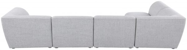 Miramar 142" Linen Textured Fabric Upholstered 5pc. Modular Sectional