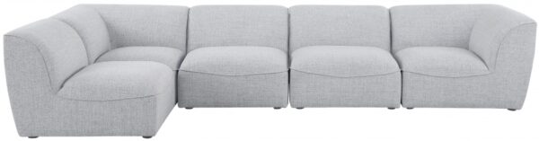 Miramar 142" Linen Textured Fabric Upholstered 5pc. Modular Sectional