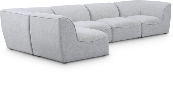 Miramar 142" Linen Textured Fabric Upholstered 5pc. Modular Sectional