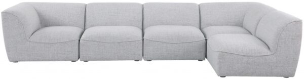 Miramar 142" Linen Textured Fabric Upholstered 5pc. Modular Sectional