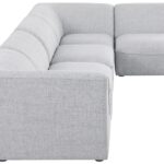 Miramar 142" Linen Textured Fabric Upholstered 5pc. Modular Sectional