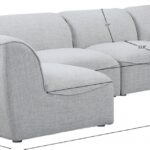 Miramar 142" Linen Textured Fabric Upholstered 5pc. Modular Sectional