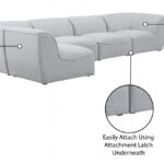 Miramar 142" Linen Textured Fabric Upholstered 5pc. Modular Sectional