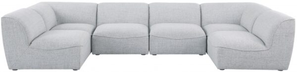 Miramar 142" Linen Textured Fabric Upholstered 6pc. Modular Sectional