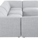 Miramar 142" Linen Textured Fabric Upholstered 6pc. Modular Sectional