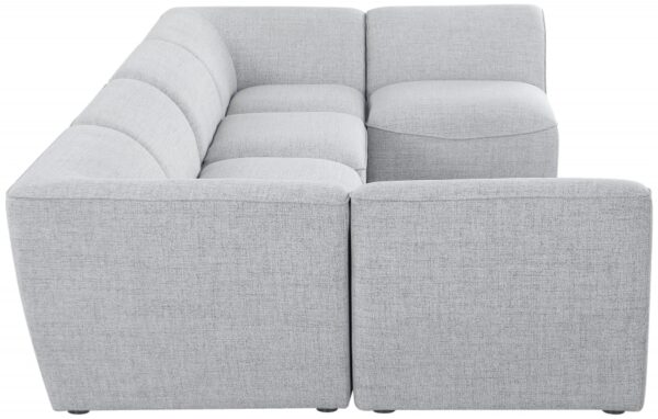 Miramar 142" Linen Textured Fabric Upholstered 6pc. Modular Sectional