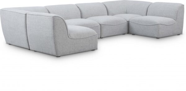 Miramar 142" Linen Textured Fabric Upholstered 6pc. Modular Sectional