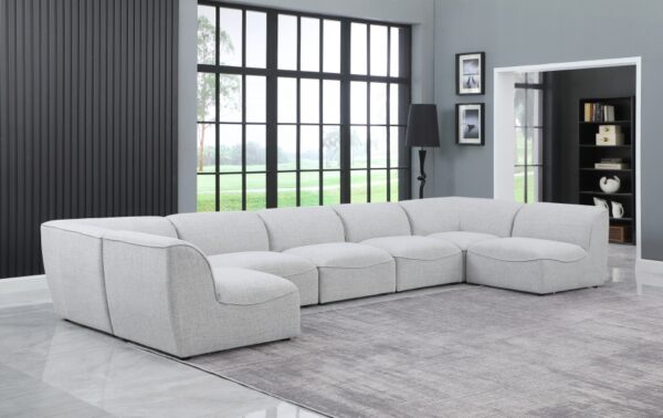 Miramar 175" Linen Textured Fabric Upholstered 7pc. Modular Sectional