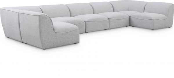 Miramar 175" Linen Textured Fabric Upholstered 7pc. Modular Sectional