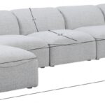 Miramar 175" Linen Textured Fabric Upholstered 7pc. Modular Sectional