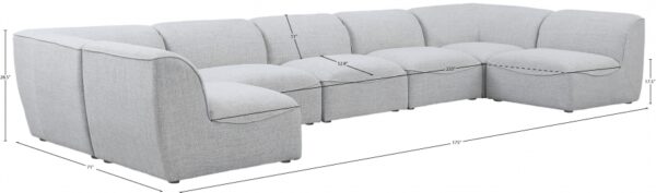 Miramar 175" Linen Textured Fabric Upholstered 7pc. Modular Sectional