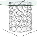 Opal 54" Glass Top And Steel Base Dining Table