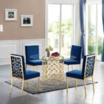 Opal 54" Glass Top And Steel Base Dining Table