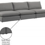 Mackenzie 120" Linen Textured Fabric Upholstered 3pc. Armless Modular Sofa