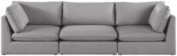 Mackenzie 120" Linen Textured Fabric Upholstered 3pc. Modular Sofa