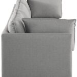 Mackenzie 120" Linen Textured Fabric Upholstered 3pc. Modular Sofa