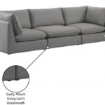 Mackenzie 120" Linen Textured Fabric Upholstered 3pc. Modular Sofa