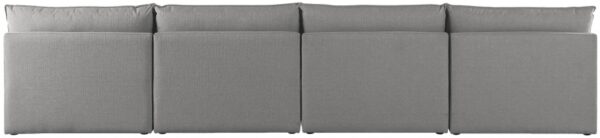 Mackenzie 160" Linen Textured Fabric Upholstered 4pc. Armless Modular Sofa