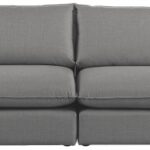 Mackenzie 160" Linen Textured Fabric Upholstered 4pc. Armless Modular Sofa