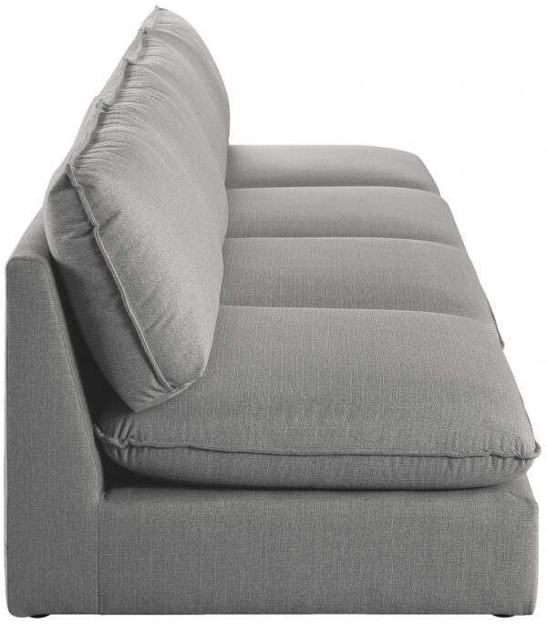 Mackenzie 160" Linen Textured Fabric Upholstered 4pc. Armless Modular Sofa