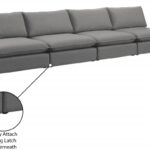 Mackenzie 160" Linen Textured Fabric Upholstered 4pc. Armless Modular Sofa