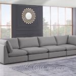 Mackenzie 160" Linen Textured Fabric Upholstered 4pc. Modular Sofa