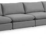 Mackenzie 160" Linen Textured Fabric Upholstered 4pc. Modular Sofa