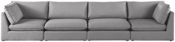 Mackenzie 160" Linen Textured Fabric Upholstered 4pc. Modular Sofa