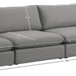 Mackenzie 160" Linen Textured Fabric Upholstered 4pc. Modular Sofa