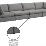 Mackenzie 160" Linen Textured Fabric Upholstered 4pc. Modular Sofa