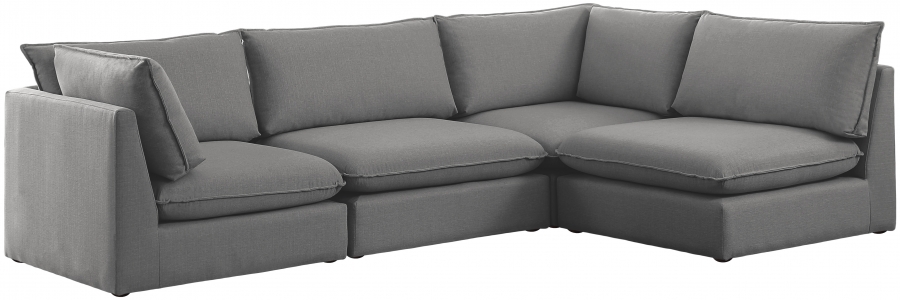 Mackenzie 120" Linen Textured Fabric Upholstered 4pc. Modular Sectional