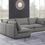 Mackenzie 120" Linen Textured Fabric Upholstered 4pc. Modular Sectional