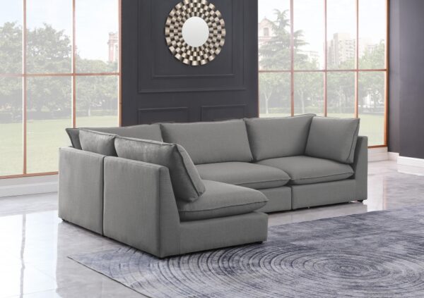 Mackenzie 120" Linen Textured Fabric Upholstered 4pc. Modular Sectional