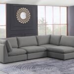 Mackenzie 120" Linen Textured Fabric Upholstered 4pc. Modular Sectional
